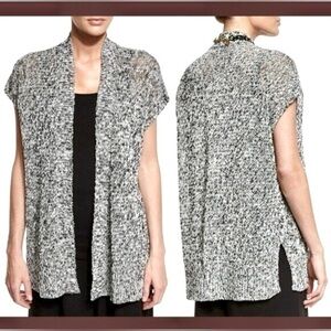 Eileen Fisher Knit Organic Cotton Linen Sleeveless Cardigan Women’s Size Small